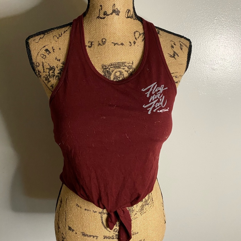 NWOT Flag Nor Fail tie crop